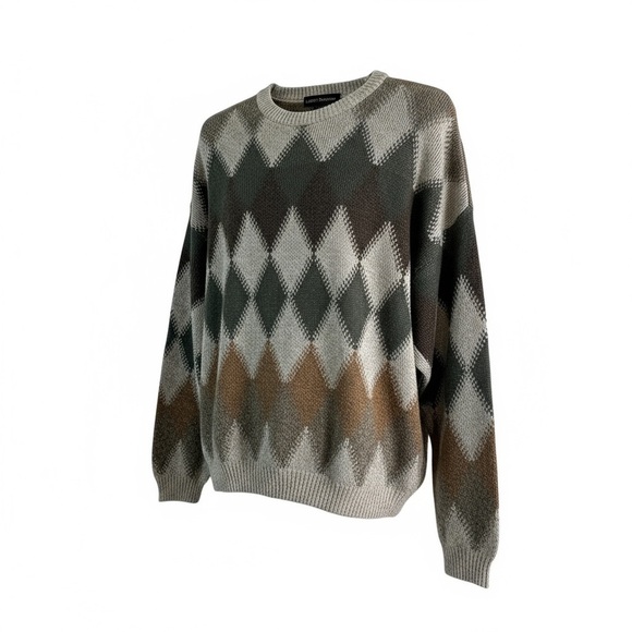 VINTAGE Liberty Sweaters Mens  XL Argyle Diamond Knit Pullover Preppy Causal USA - Picture 2 of 10